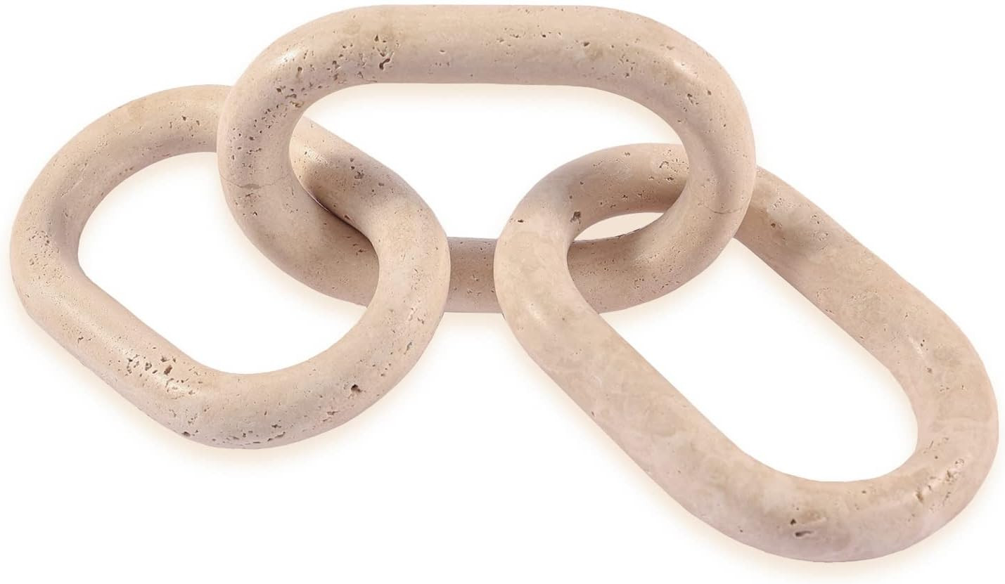 JIMEI Decorative Object - Marble Figurine Chain Link - Made of Natural Travertine Stone - Décor ... | Amazon (US)