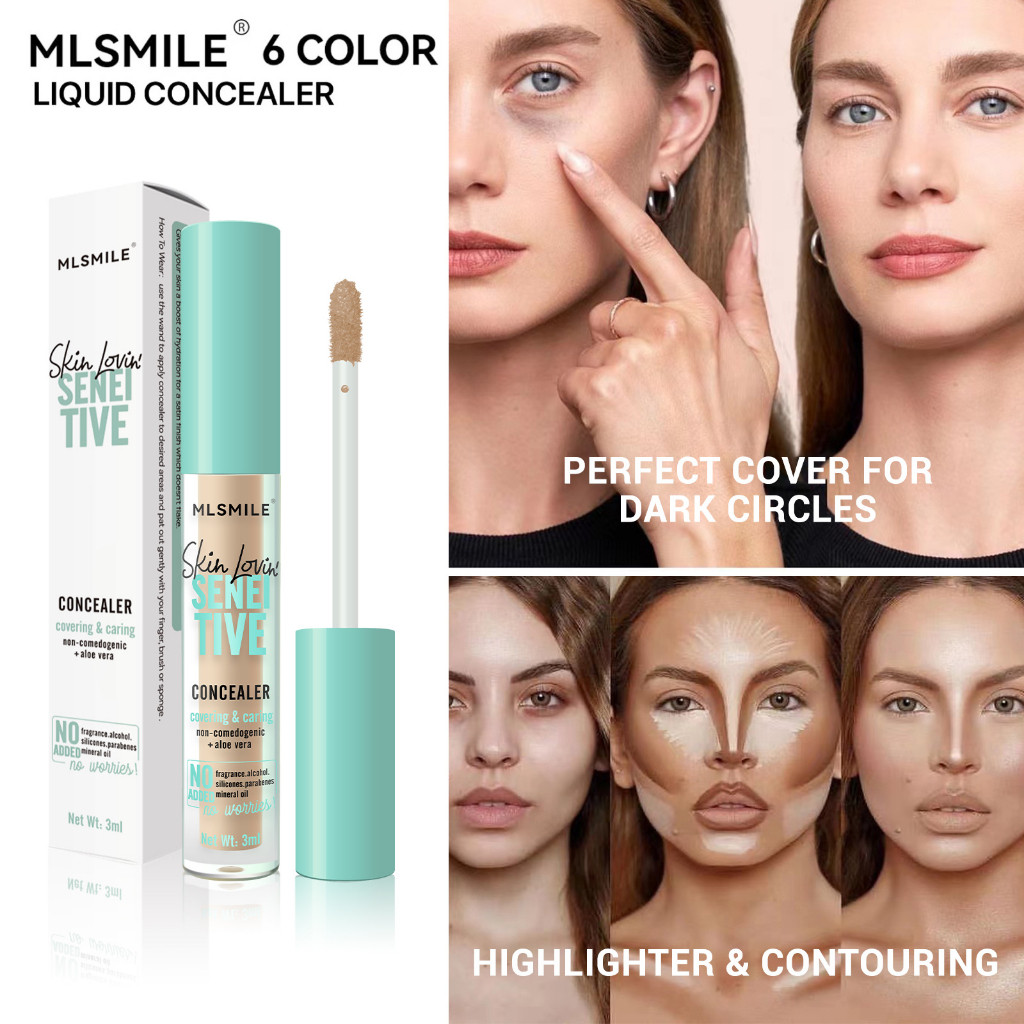 Mlsmile 6 Cores Corretivo Hidratante Corretivo de Longa Duração Corretivo de Círculos Escuros ... | Shopee (BR)