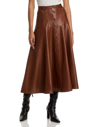 Cinq à Sept Veena Faux Leather Midi Skirt  | Bloomingdale's Women | Bloomingdale's (US)