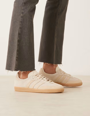 adidas Originals Samba OG trainers in cream and stone | ASOS (Global)