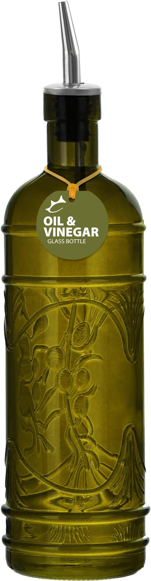 Couronne Company Olive Branch Recycled Glass Oil or Vinegar Bottle with Pour Spout, B6541P22, 11 Inc | Amazon (US)