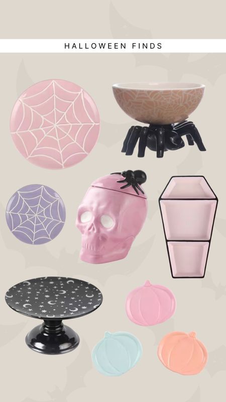 loving these fun and whimsical Halloween finds 
#halloween #whimsical #halloweendecor #cookiejar #skeleton #spider #plates #cakestand #seasonal #spooky #pastel

#LTKFind #LTKSeasonal #LTKhome