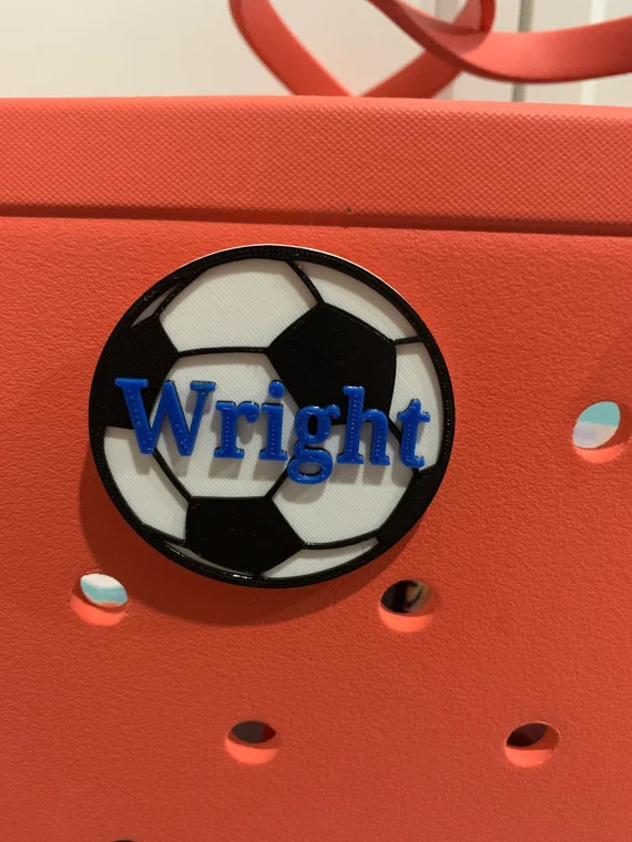 3D Printed - Soccer - Bogg Bag Charm - Personalize - Player Name - Number | Etsy (US)