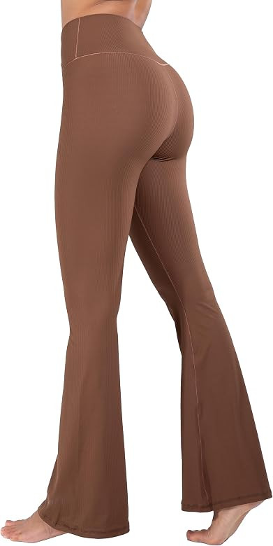 Sunzel Elerib Ribbed Crossover Flared Leggings for Women, High Waisted Tummy Control Casual Bootc... | Amazon (CA)