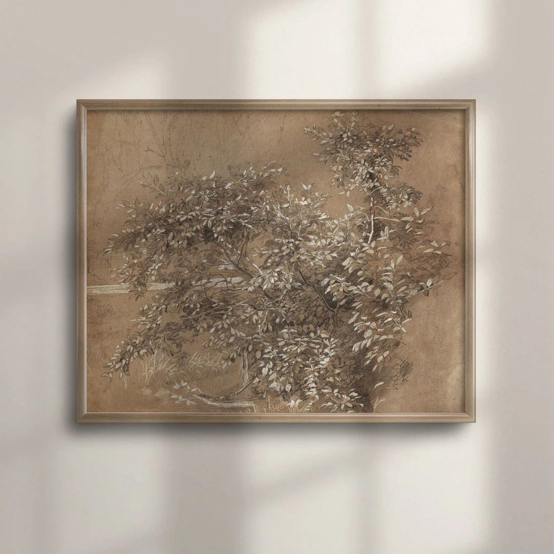 Antique Botanical Tree Sketch, Rustic Wall Decor, Vintage Home Decor, Neutral Artwork, Farmhouse ... | Etsy (US)