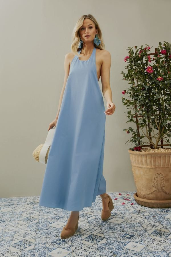 Breakers Blue Lyle Halter Dress | Tuckernuck (US)