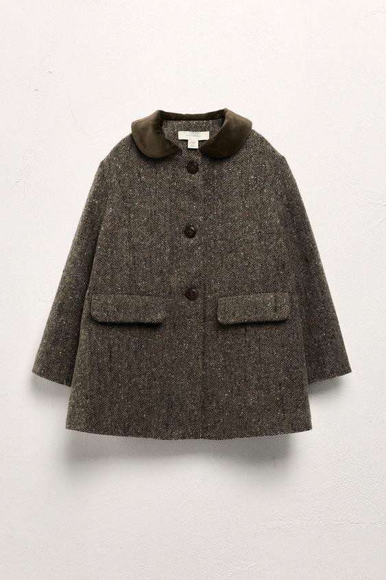 6-10 YEARS / VELVET COLLAR WOOL COAT LIMITED EDITION | Zara US