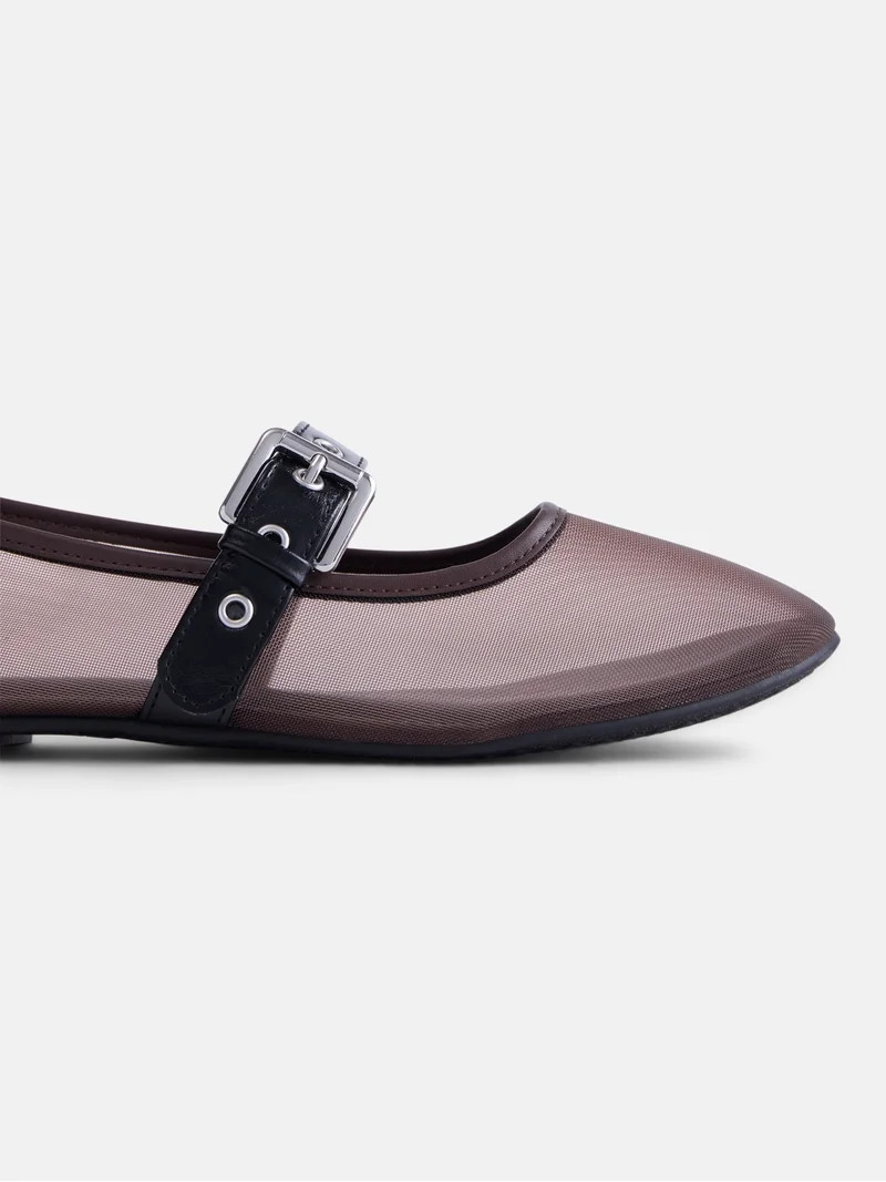 No Boundaries Women\u2019s Mesh Mary Jane Flats | Walmart (US)