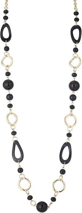 Gold Long Beaded Necklaces for Women Chunky Acrylic Oval Statement Sweater Chain Mothers Day Vint... | Amazon (US)