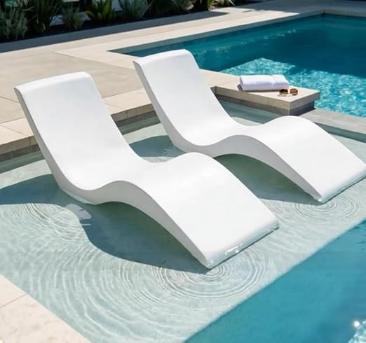 Aqua Outdoors Luxury in-Pool Chaise Lounge Chairs, 2-Pack for Tanning Ledge & Sun Shelf, Fits 9 I... | Amazon (US)