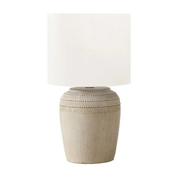 Monarch Lighting, 17"H, Table Lamp, Beige Ceramic, Ivory / Cream Shade, Contemporary | Walmart (US)