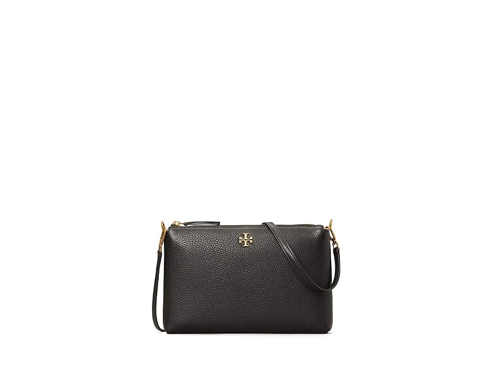 Tory Burch Kira Pebbled Wallet Crossbody Women's Handbags Black, Leather | Zappos