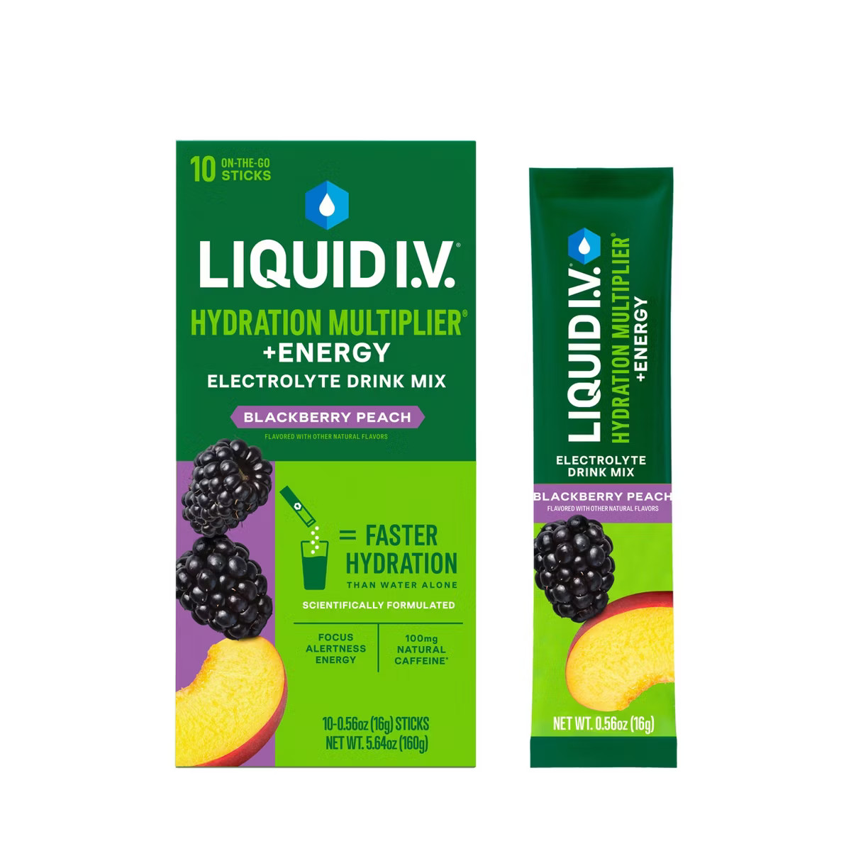 Liquid I.V. Hydration Multiplier Vegan Powder Electrolyte Supplements - Blackberry Peach - 0.56oz... | Target