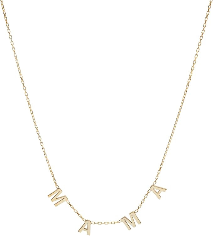 925 Solid Sterling Silver MAMA Necklace, Gold Mother Necklace, MAMA Letter Necklace, Mother's Day... | Amazon (US)