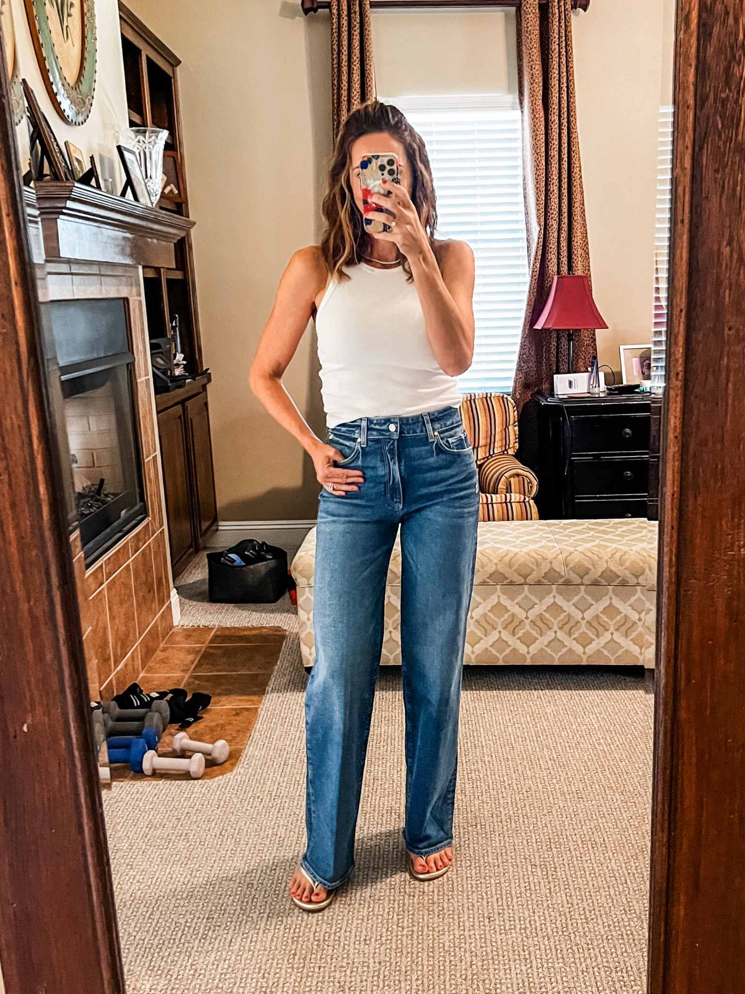 These Paige jeans are a 10/10 and many of the washes (including this one) are on sale, with an additional 30% off this weekend!  
I’m usually a 27/28 in denim, and I’m wearing a 27 with a 32” inseam here.  I’m 5’9”. 

#LTKSaleAlert #LTKOver40 #LTKStyleTip