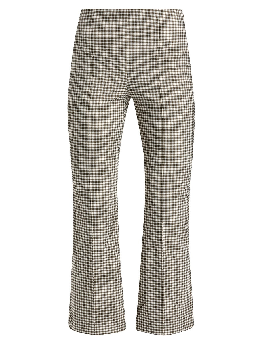 Women's Niki Gingham Kick-Flare Crop Pants - Tapenade Gingham - Size XXS | Saks Fifth Avenue