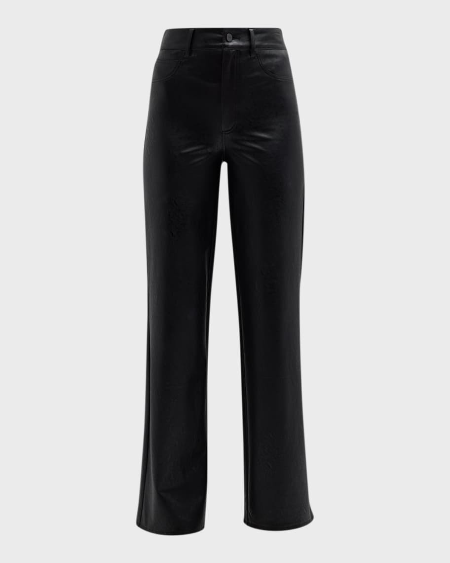 PAIGE Sasha Straight Faux-Leather Pants | Neiman Marcus