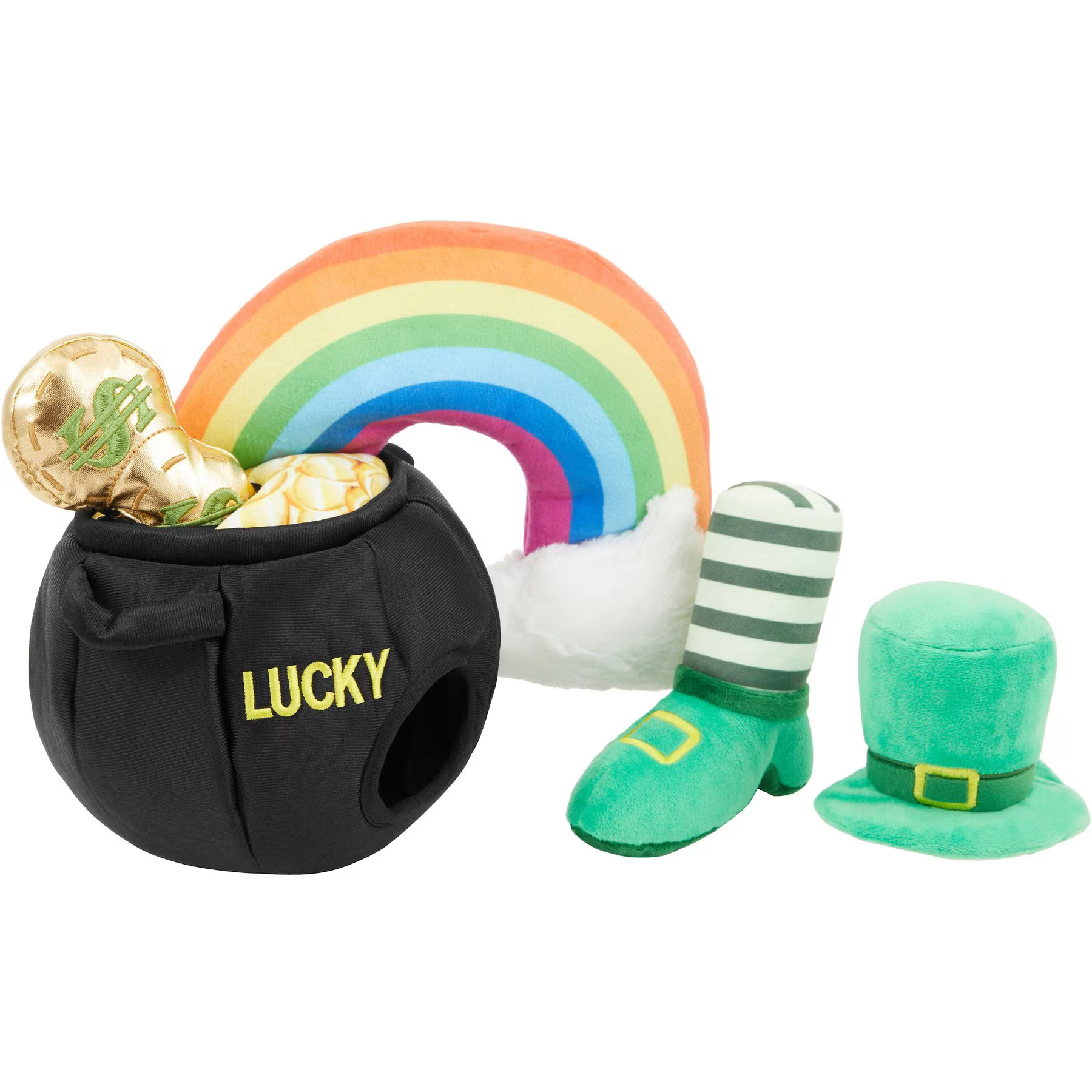 FRISCO St. Patrick's Pot of Gold Hide & Seek Puzzle Plush Squeaky Dog Toy, Small/Medium - Chewy.c... | Chewy.com