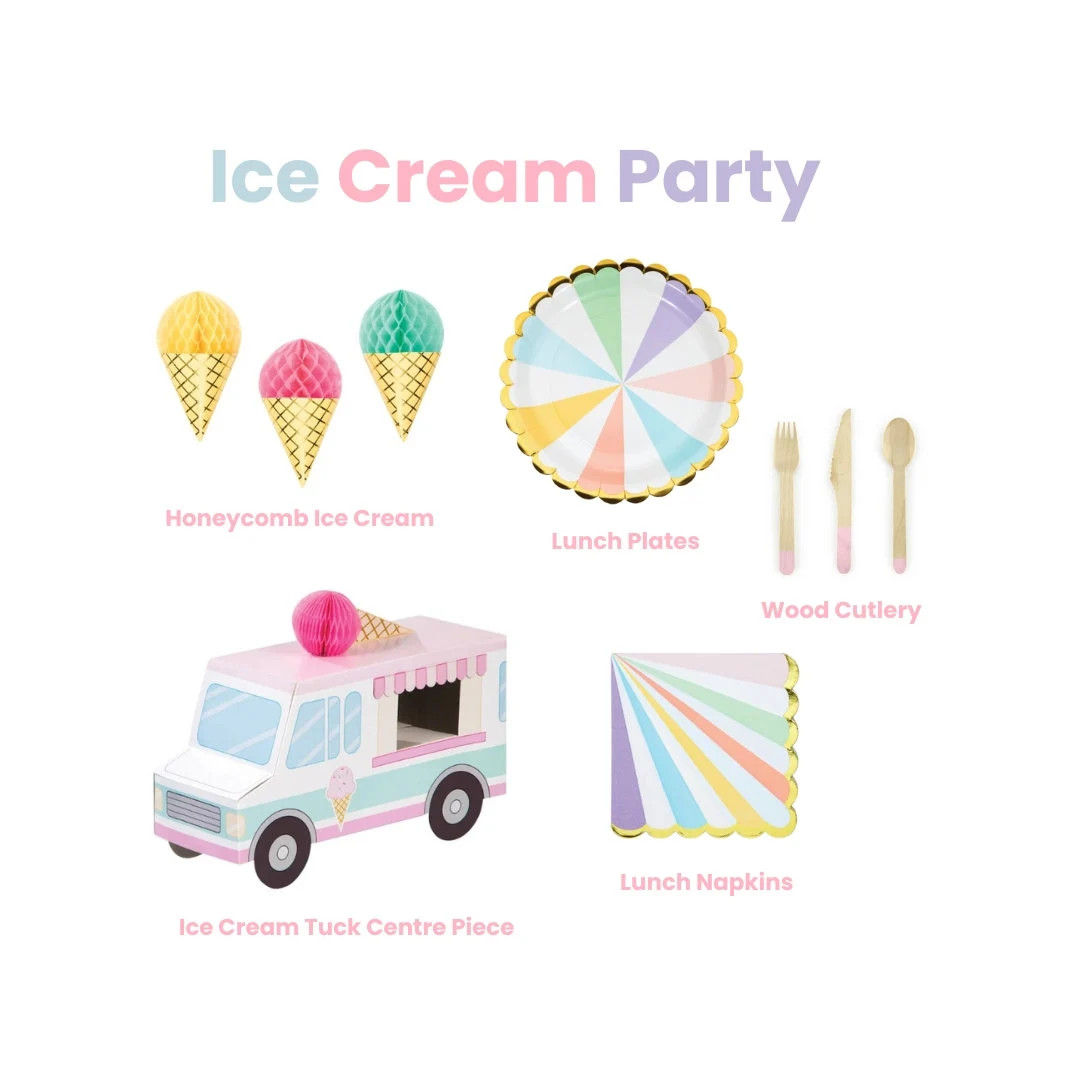 Ice Cream Theme Party Supplies | Pastel Rainbow Birthday | Ice Cream Truck Centerpiece | Ice Crea... | Etsy (US)