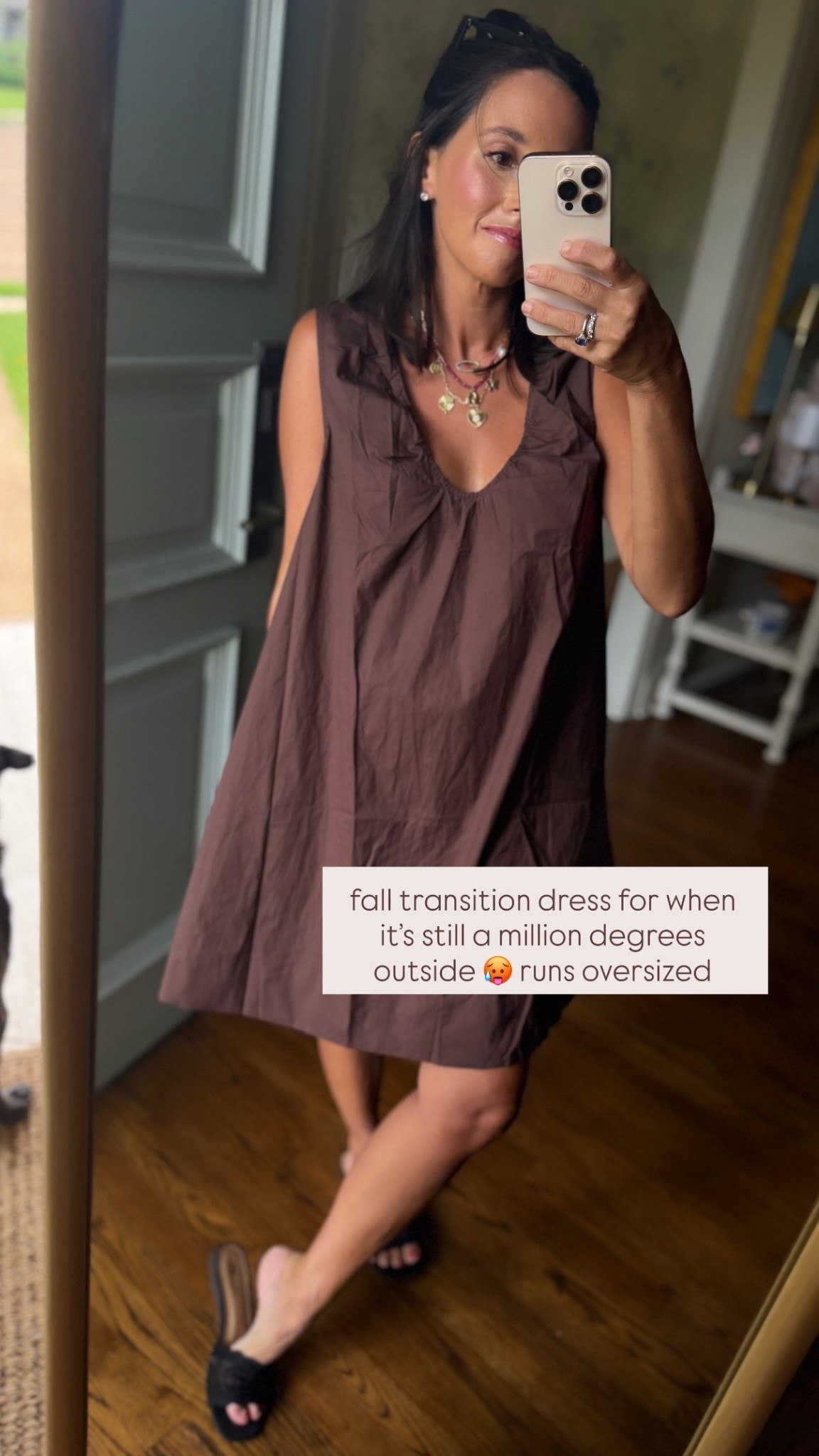 The cutest and easiest transition dress for fall!🤎

#LTKStyleTip #LTKFindsUnder50 #LTKWorkwear