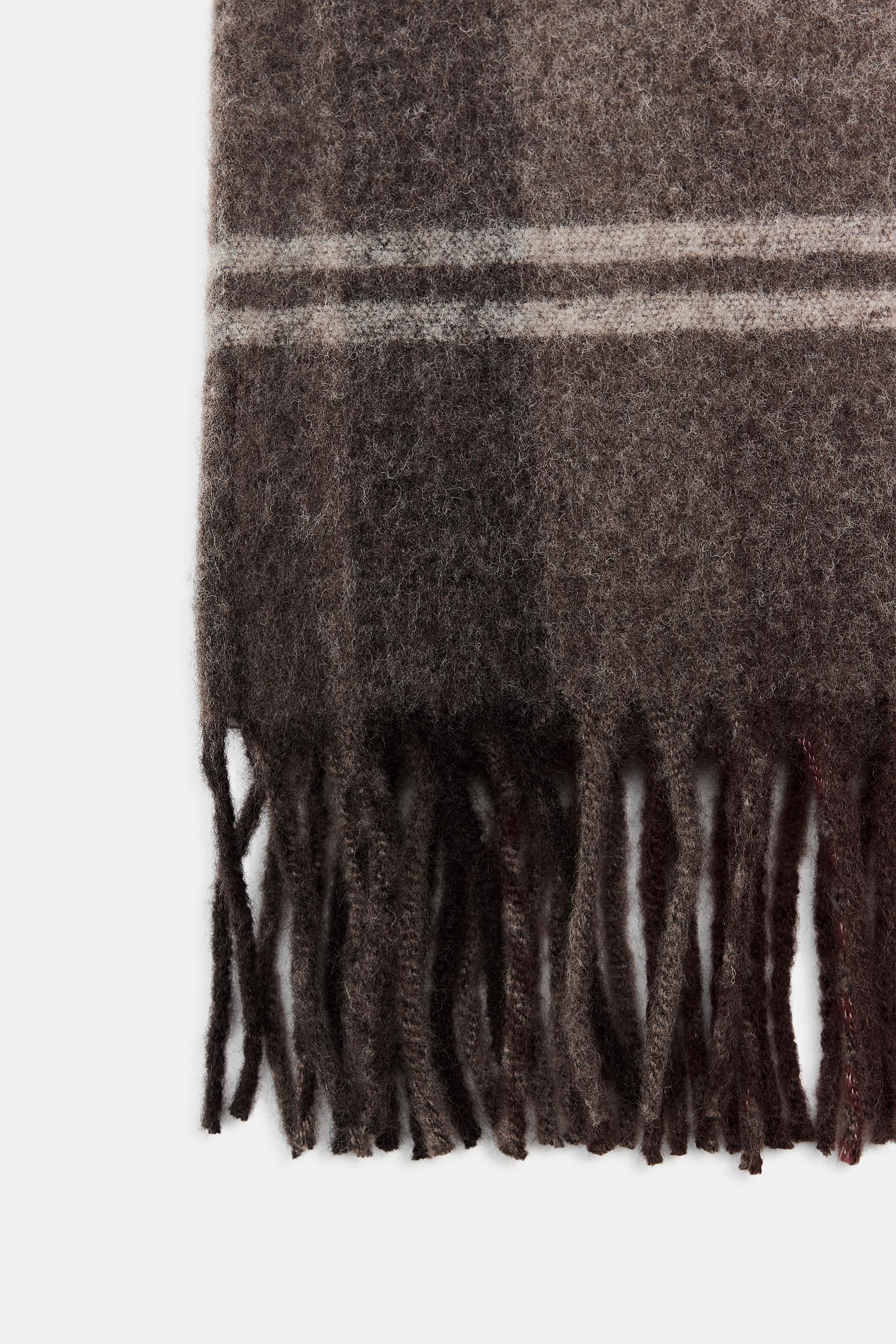 PLAID FRINGED SCARF | Zara US