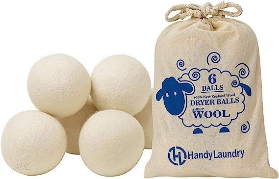 Wool Dryer Balls - Natural Fabric Softener, Reusable, Reduces Clothing Wrinkles and Saves Drying ... | Amazon (US)