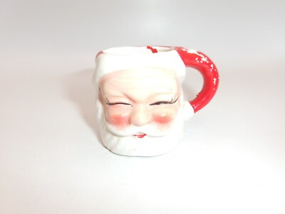 Vintage Mini Santa Mug Christmas MCM Japan Eyes Closed Rosy Cheeks 1.75 inches  | eBay | eBay US