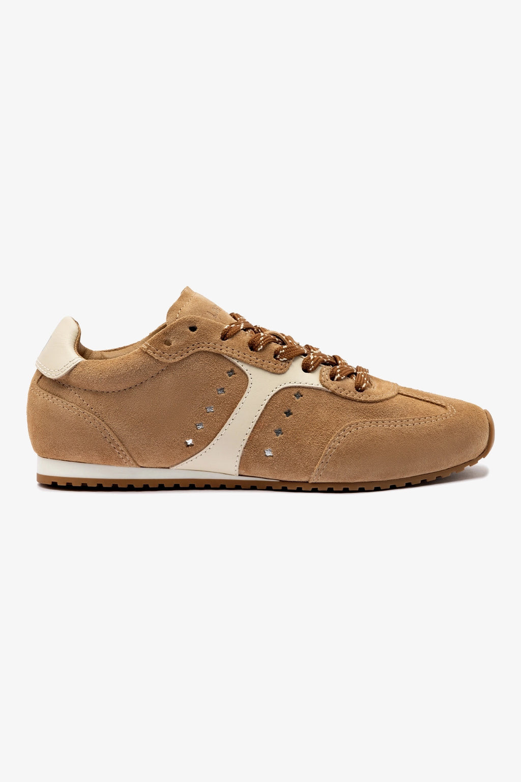 Stella Sneaker In Peanut Suede | Larroude