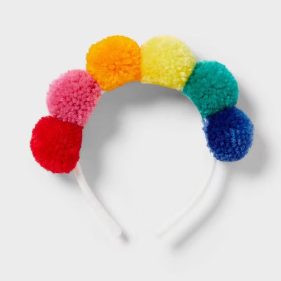 1ct Rainbow Pom-Pom Headband - Spritz™ | Target