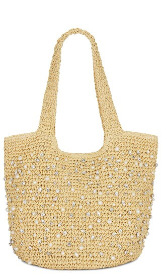 Nia Crystal Hobo Bag in Natural | Revolve Clothing (Global)