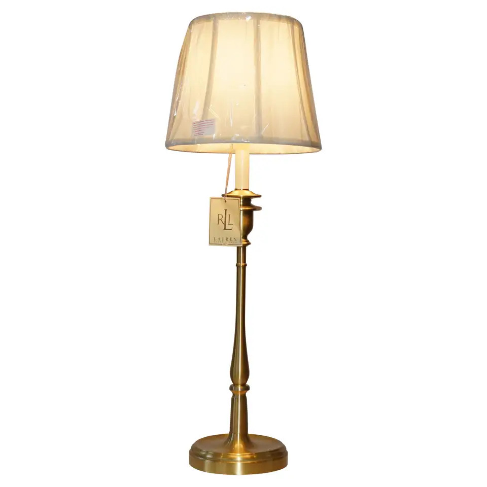 1 Of 3 Ralph Lauren 85cm Tall Victorian Brass Candle Table Lamp | 1stDibs