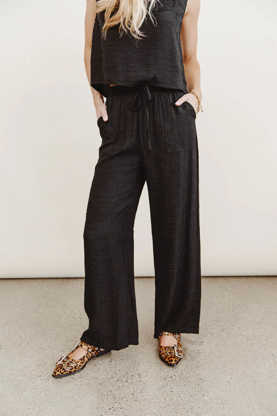 Debbie Wide Leg Pants in Black | Böhme US