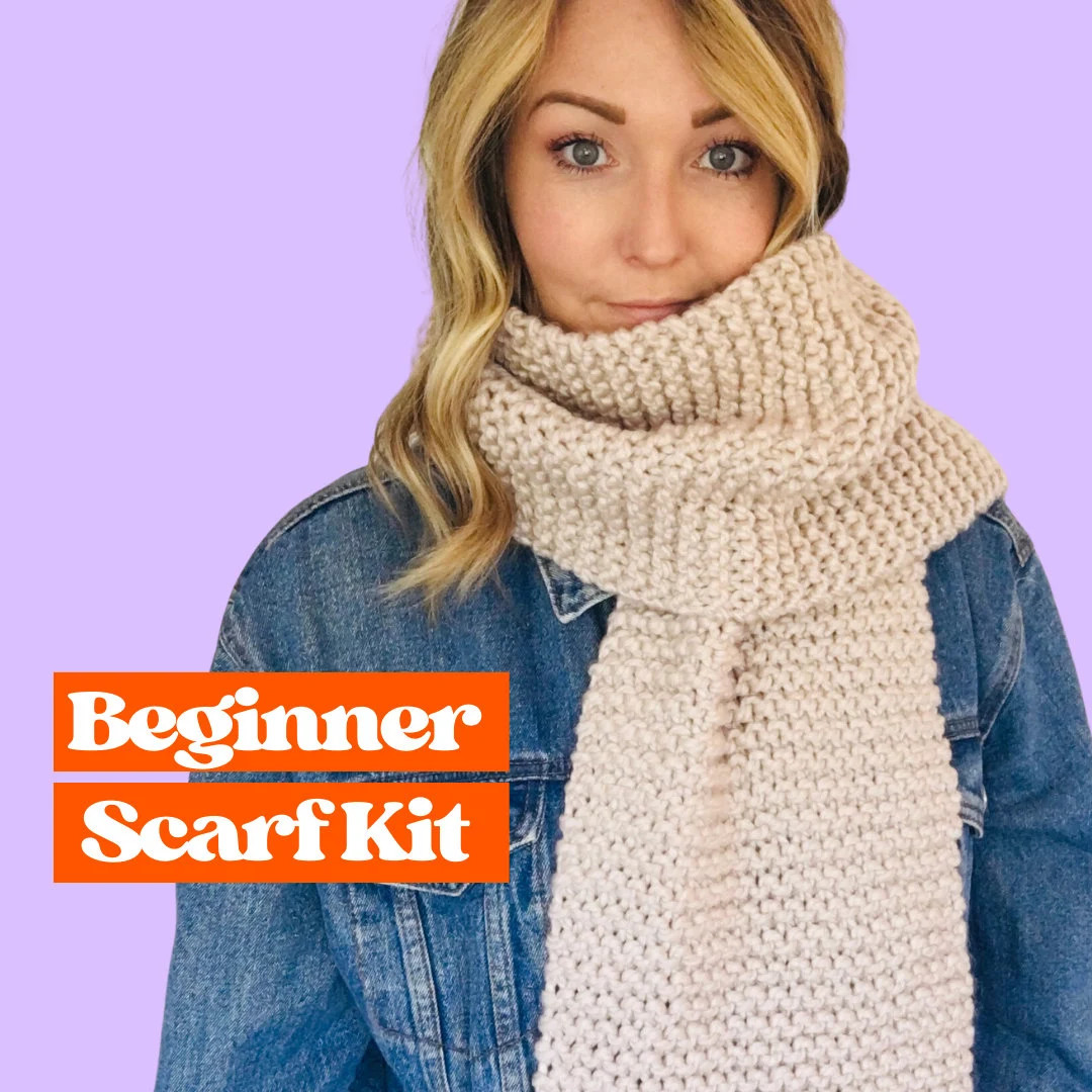 Beginner Scarf Kit, Learn to Knit Kit, Create Your Own Knit Stitch Scarf Knitting Kit, Perfect Ch... | Etsy (US)