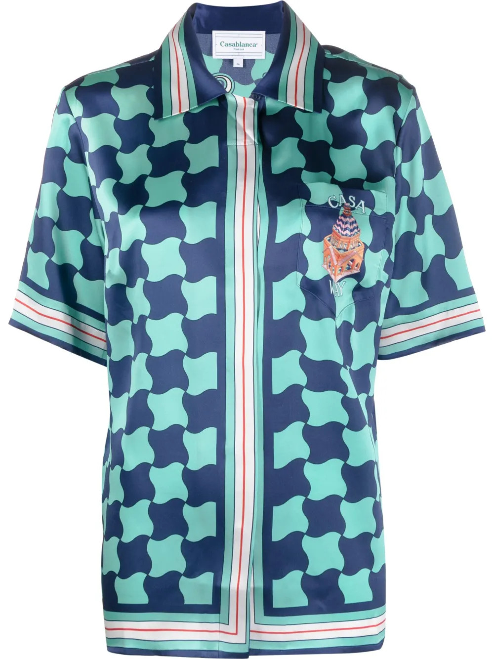 Casablanca Casa Way graphic-print Silk Shirt - Farfetch | Farfetch Global