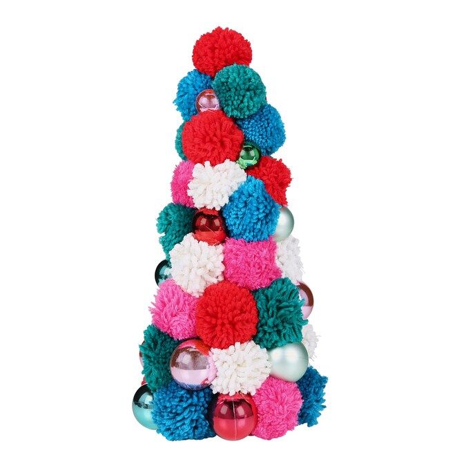 Holiday Living AR 15.5-IN POMPOM TT TREE Lowes.com | Lowe's