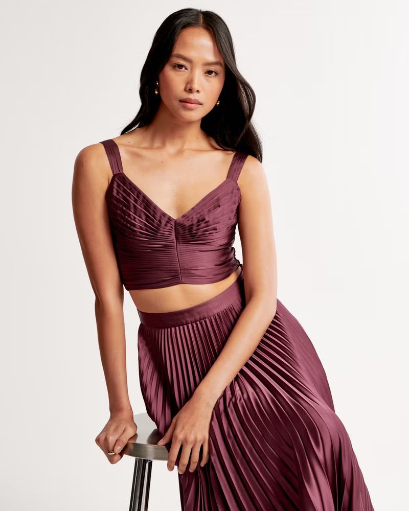 Women's Ruched Plunge Set Top | Women's Tops | Abercrombie.com | Abercrombie & Fitch (US)