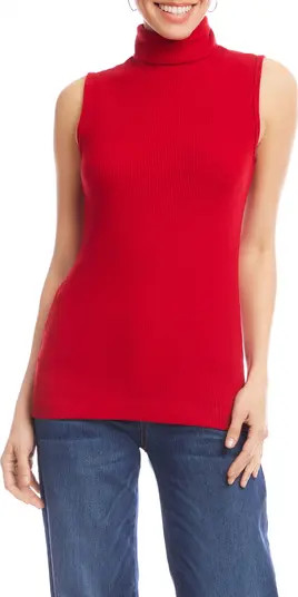 Turtleneck Rib Sleeveless Top | Nordstrom