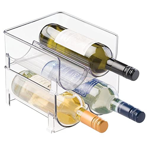 mDesign Plastic Free-Standing Wine Rack Storage Organizer for Kitchen Countertops, Table Top, Pan... | Amazon (US)