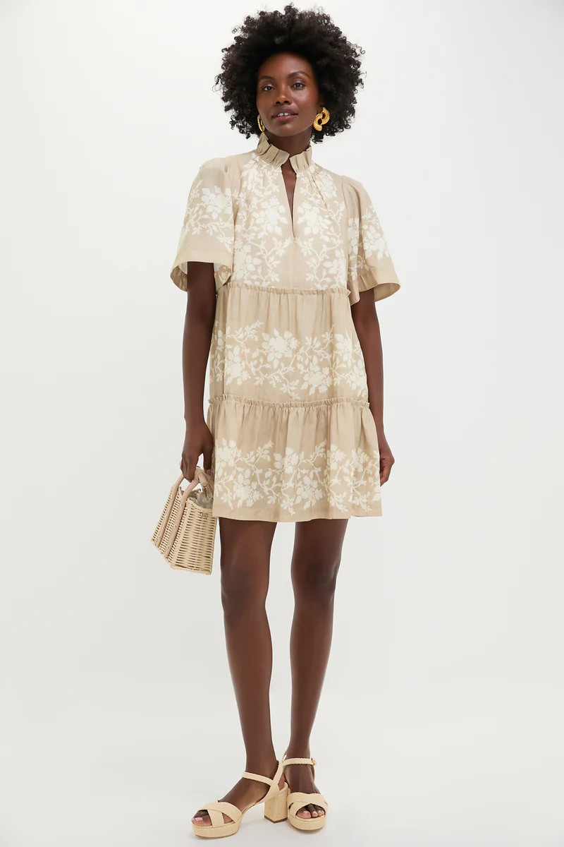 Sand Floral Stripe Crawford Dress | Tuckernuck (US)