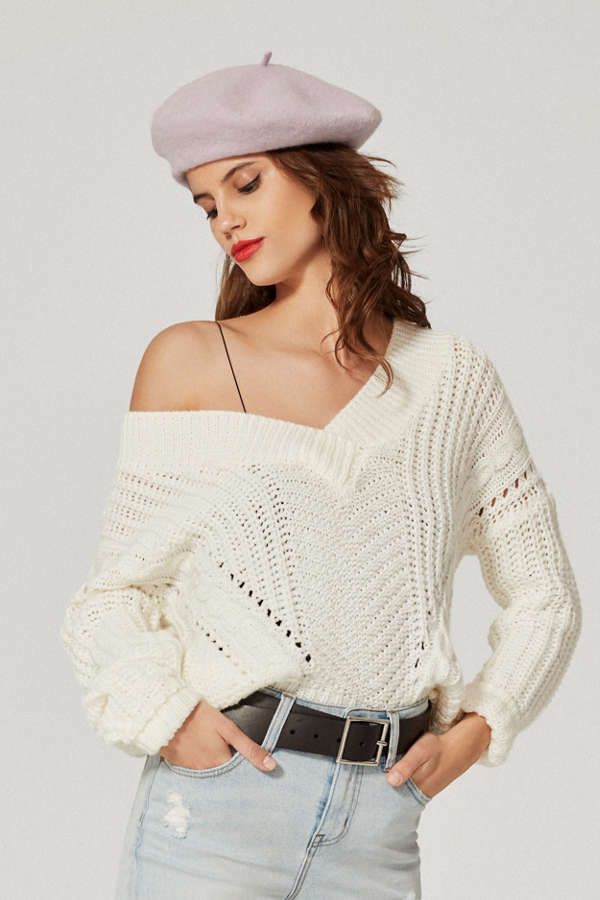 UO Cable Knit V-Neck Sweater | Urban Outfitters US