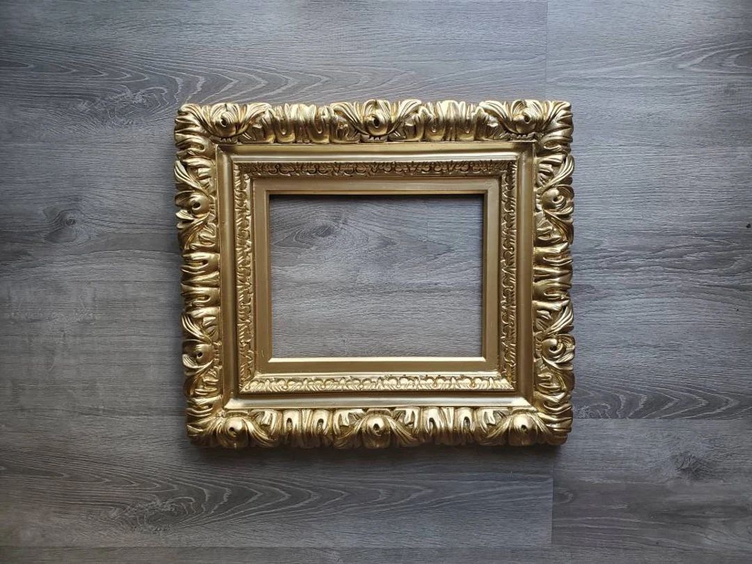 Gold Picture Frame, Ornate Wall Baroque Frame, Wedding Gift, Frames for Canvas, Print, Photograph... | Etsy (US)
