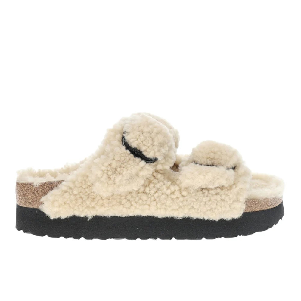Shop Off White Womens Arizona Big Buckle Shearling Footbed Sandals | Shoebacca