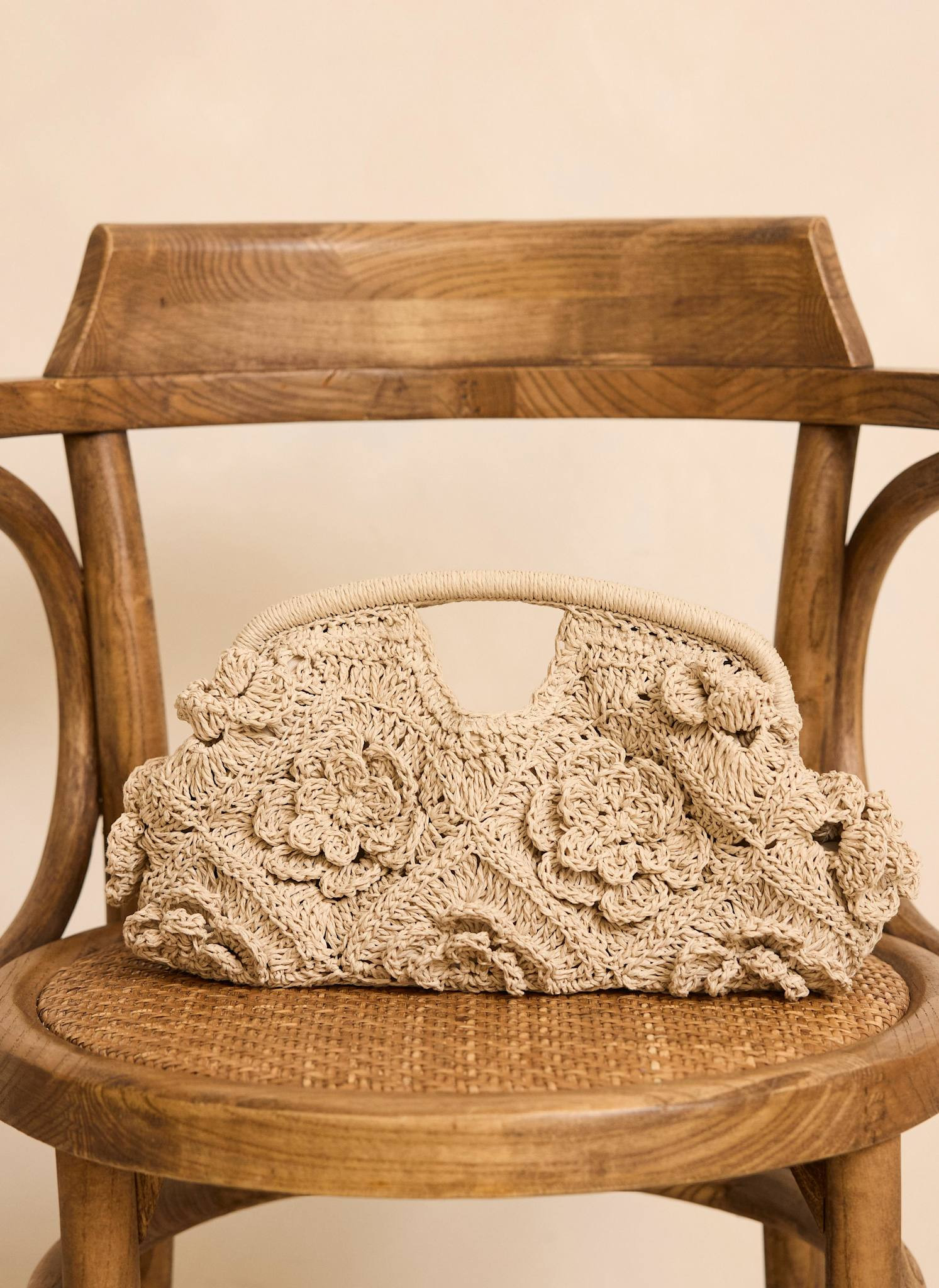 Lila Cream Crochet Clutch Bag | Mint Velvet