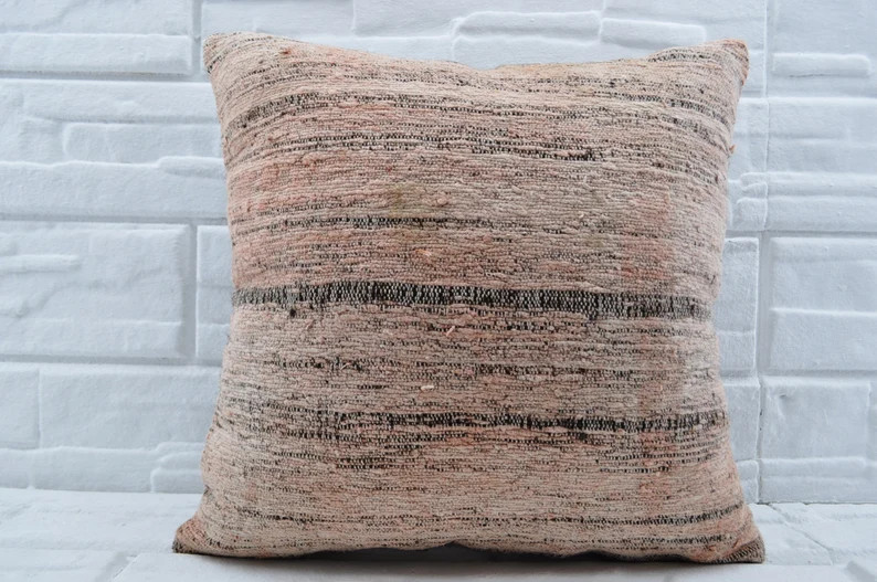 20"x20" cotton kilim pillow decorative kilim pillow throw pillow turkish kilim pillow 20x20 bedrr... | Etsy (CAD)