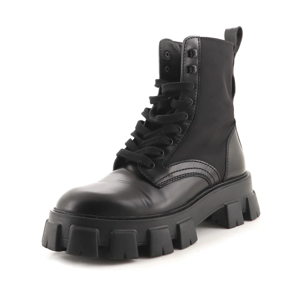 Prada Monolith Combat Boots Leather and Nylon Black 1796731 | Rebag