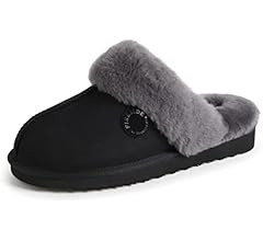 Dearfoams Women's Fireside Sydney Shearling Fur Indoor/Outdoor Scuff Slipper with Wide Widths | Amazon (US)