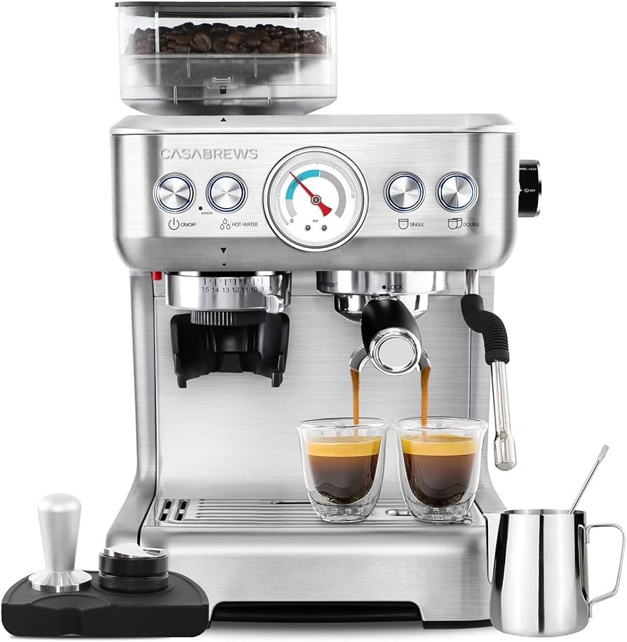 CASABREWS Espresso Machine With Grinder, Professional Barista Coffee Maker With Milk Frother Stea... | Amazon (US)