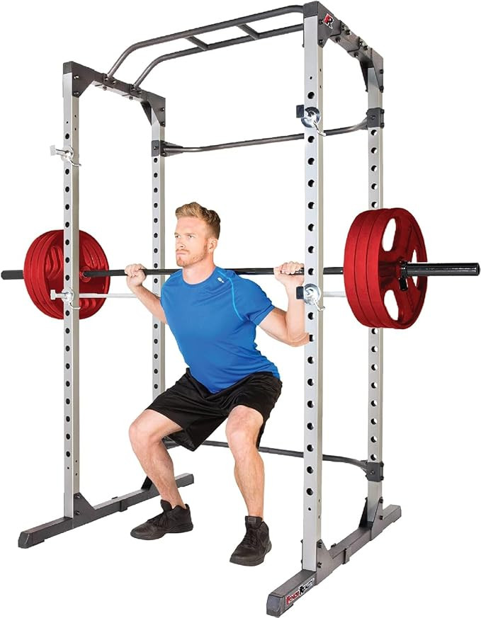 Fitness Reality Squat Rack Power Cage with | Optional LAT Pulldown & Leg Holdown Attachment | Squ... | Amazon (US)