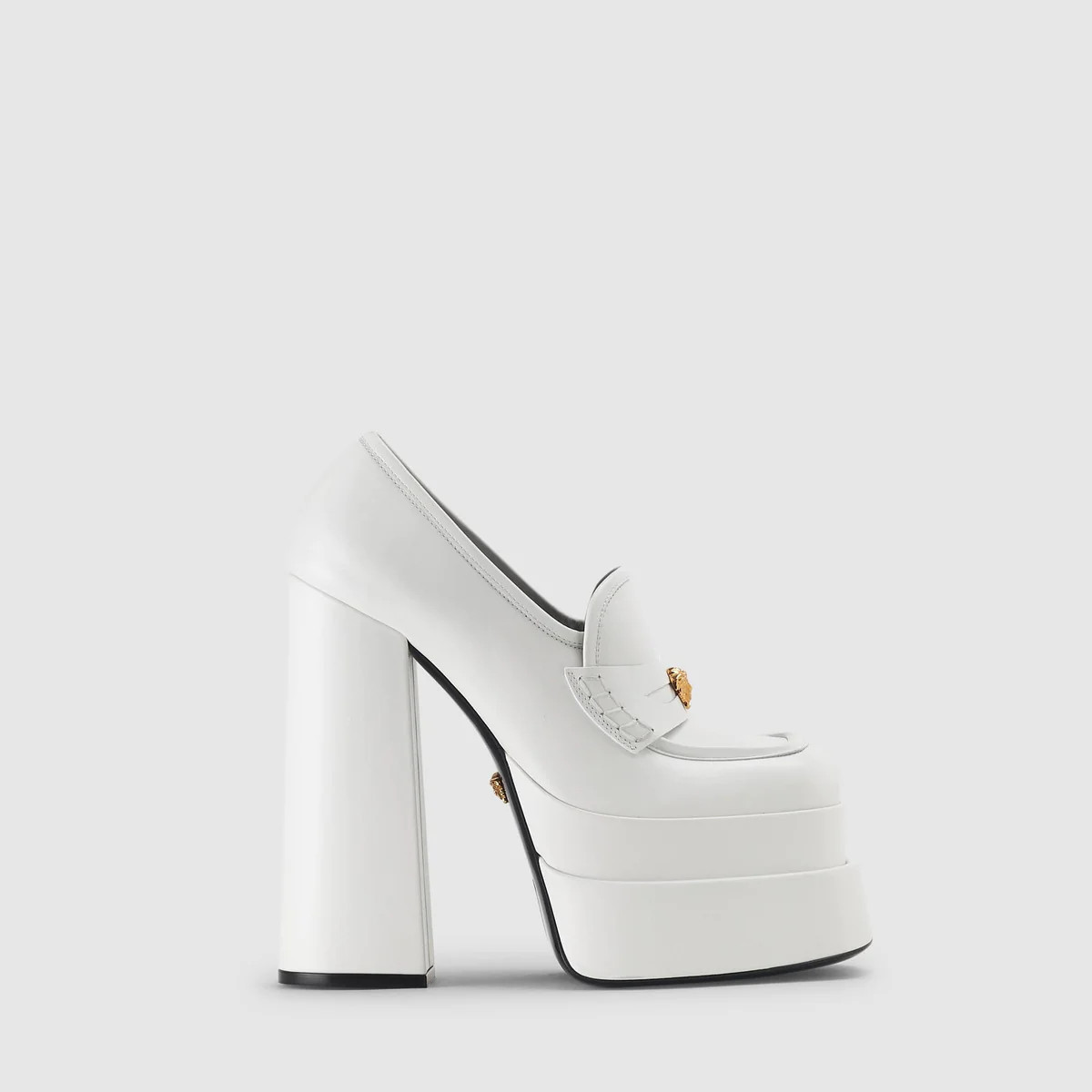 Versace Women's Aevitas Platform Loafer White Heels | www.larizia.com