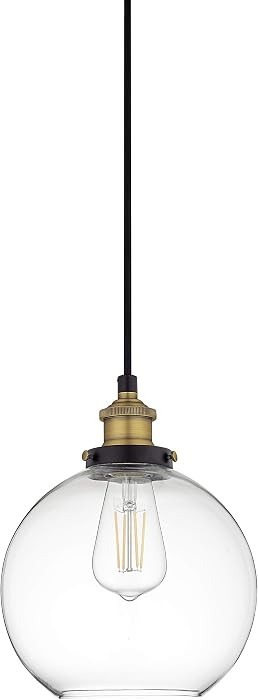 Primo Large Black and Gold Glass Globe Pendant Light Fixture Farmhouse Pendant Lighting for Kitch... | Amazon (US)